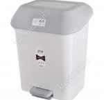 Ведро д/мусора 15л, с педал,прямоуг внутр.съемн.ведро,бел (33х28 h41см) (2)