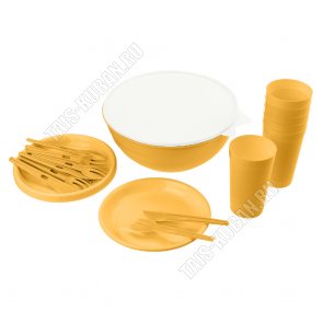 Набор д/пикника 6 перс. 25пр.желтый Бытпласт (6) 