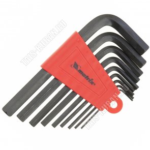 Н-р Ключей шестигран. 9шт. HEX,2,0-12мм.корот.,CrV оксидирован. 