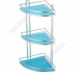 Полка настен 3-х ярус,углов. (25х25 h57см) борт 2прута,дно-овал с ПВХ подложк,крепл.п/шуруп (8)
