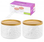 Птичка на ветке /Бамбук Банка набор 2шт 250мл h7 d9см