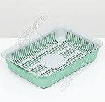 Лоток д/кошек, с сеткой (L34х25 h7,5см) оливков/серый (14)