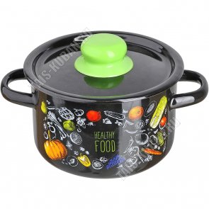 Полезная еда/Healthy food Кастрюля черный 1,5л (8) 