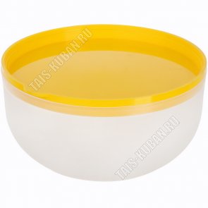 Контейнер желтый/прозр, кругл 0,26л (d10 h10,5см) (96) 