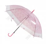 Зонт-трость полуавтомат,прозр d90см 
