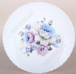 Blue flowers/Голубо-розовые пионы Тарелка плоская d24см (6)