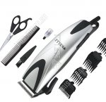 Машинка д/стрижки (сеть) 45Вт, 4 уровня длины(3-12мм),лезв.нерж.ст,петля д/подвеш,парикм.н-р. цв.микс (бронза/серебро) (12)