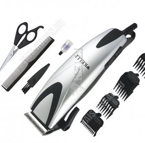 Машинка д/стрижки (сеть) 45Вт, 4 уровня длины(3-12мм),лезв.нерж.ст,петля д/подвеш,парикм.н-р. цв.микс (бронза/серебро) (12) 