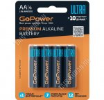 Батарейка GoPower ULTRA Premium Alkaline LR6 BL-4шт пальчик (40)