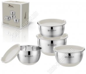 Набор мисок нержавеющая сталь 4шт (1,2/1,5/2,5/4,2л d16/18/20/24см) (6) 
