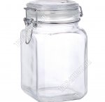 KREMLIN Банка 1,1л со стекл.гермет.крышкой и метал.клипсой (ф.квадр) п/уп