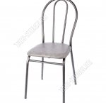 Стул с жесткой овальной спинкой, квадрат (40х40 h87см) серый/серебро (8)