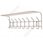 Вешалка с полкой 8 двойных крючков, полка L80х24см, бежевый (20)