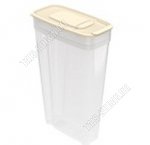 Емкость д/сыпучих 2,2л с дозат,прозр/беж,прям.(17х8,5 h26,5см) (48)