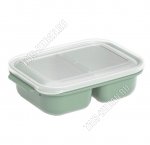 Контейнер прям 2-х секц. 0,6л+0,6л, олива (15х22 h6см) (24)