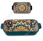 Арабеска/Зеленый узор Блюдо д/запекания 22х12см h5см 600мл (9)