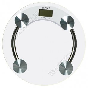 Весы напольн. эл. до 180кг дел.100гр,стекло,d30см (10) 