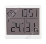 Термометр-гигрометр 3в1(t в помещ/влажность,часы) 7х6,5см, белый (48)