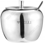 Сахарница 400мл d11 h9см с ложкой,нержавеющая сталь (24)