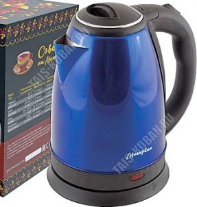 Чайник нерж.1,8л 1500Вт диск,защ б/воды,повор.360,свет.индик,цв.синий (12) 