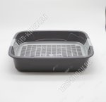 Лоток д/кошек, с сеткой (L34х25 h7,5см) т.серый (14)