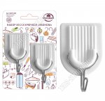 Крючок самоклей, пластик+металл, н-р 2шт (5х7см) 