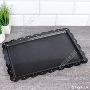 Поднос прям. (37х27см) черный (100) 