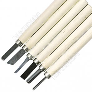 Н-р Резцов по дер. 6шт.различ.формы, с дер.руч.(10) 