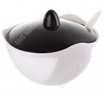 Сахарница с кр.+лож.0,42л (d13 h10см) бел/бел.(30) 