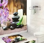 Комплект: Штора д/ванны +Коврики 2шт 