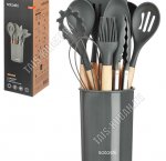 Кухонный н-р 12пр в стакане d10 h13см,антрацит (24) 