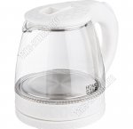 Чайник стекло 1,2л 1500Вт диск,поворот на 360°, фактурный корпус, цвет белый (12)