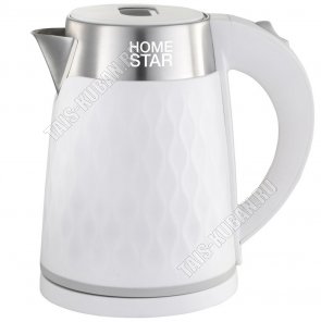 Чайник пластик. 1,7л 1500Вт диск,рельефный корпус,белый (12) 