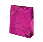 Пакет бумажный,голографический (h27х23см, дно8см) розовый (12)