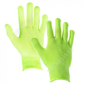 Перчатки д/сад.работ 8 разм (M) нейлон+ПВХ точки-ладонь (12) 