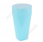 Стакан 0,4л, квадр.дно (d8 h12см) голуб (160) 