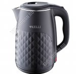 Чайник пластик+нерж. сталь 2,5л 2400Вт диск, фактурный корпус, цвет черный (12)