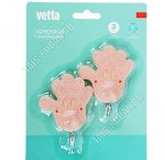 Vetta Крючок самоклей, полипропилен+металл, н-р 2шт (3,5х3,5см) 