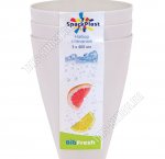 Стакан набор 3шт, 400мл, d14см (квадратное дно), слоновая кость/фисташковый/сине-серый (12)