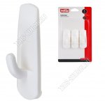 Vetta Крючок самоклей, пластик, н-р 3шт бел (6х2,1см) (20)