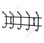 Вешалка 5 двойных усиленных крючков L47х21,5см, чёрный (20)