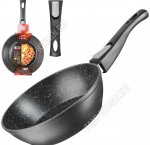 Aries Сковорода d24 h6,5см,черный,съемная ручка (6)