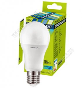 Ergolux-ЛОН E27 17Вт,дневн.6500К,светов.поток 1650Лм (аналог 155Вт обыч.лампы) h120 d60мм (10)