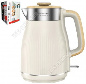 Чайник пластик+нержавеющая сталь 1,8л 1800Вт, кремовый (6) 