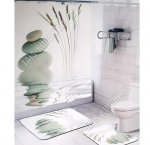 Штора д/ванны +Коврики 2шт (180х200см/ 50х80+50х60см) 