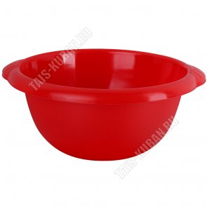 Таз круглый 6,5л с ручками, красный (d32 h14,5см) (40) 