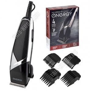 Машинка для стрижки (сеть) 12Вт, 4 длины(3/6/9/12мм) ,черный/серебро (24) 