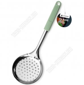 Пудрово-зеленый Шумовка (нержавеющая сталь+пластик) L32 d12см (12) 