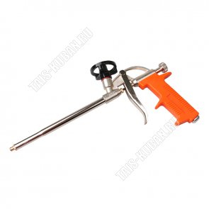 Пистолет д/монтажной пены, 30х17.5х4.6см, пласт.руч./корп.+медь/железо(никел.покрыт) алюм.сплав,тефлон покрыт.(10) 
