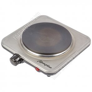 Плита электрическая  нержавеющая сталь/1конфорка Блин d15,5см, 1000Вт, терморегулятор, световой индикатор, цвет-коричневый карт/уп 